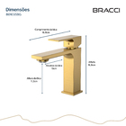 Monocomando Vercci Slim Baixo Dourado Escovado