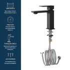 Monocomando Vercci Slim Baixo Preto