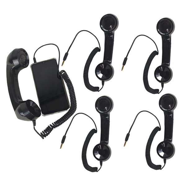 Monofone Microfone Retro P2 Kit 5 Und Ligaçao Chamadas Audio