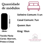 Monte A Sua Cabeceira Em Módulos Individuais Estofados 20x54