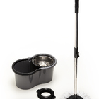 Mop Balde Esfregão Mop 3 Refis Cesto Inox Rodinhas Black Class