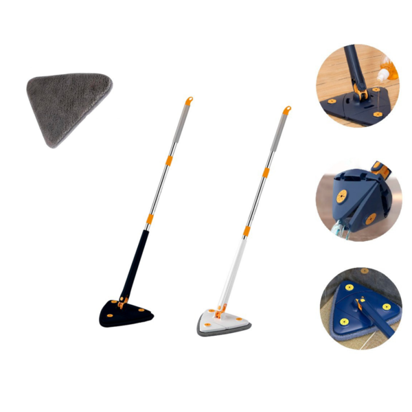 Mop Esfregão De Limpeza De Piso Triangular Giratório 360°