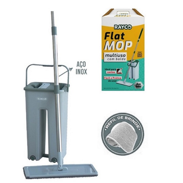 Mop Lava/seca Flat Multiuso Vertical+refil Extra Rayco 14870