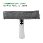 Mop Mágico Limpa Vidros E Janelas C/ Spray - Rodinho 3 Em 1