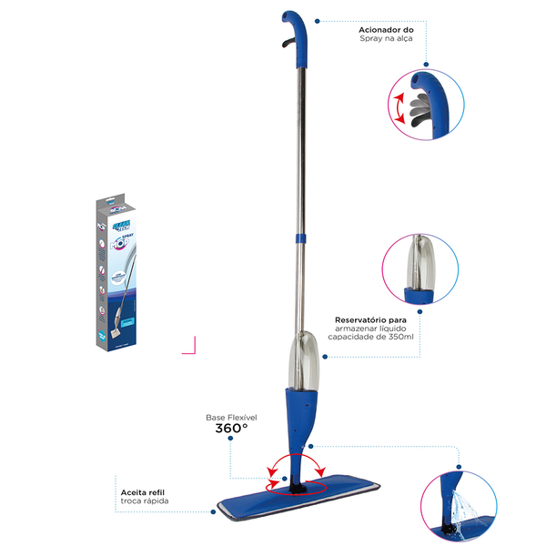 Mop Vassoura Rodo Mágico Reservatório Spray Limpeza | Leroy Merlin