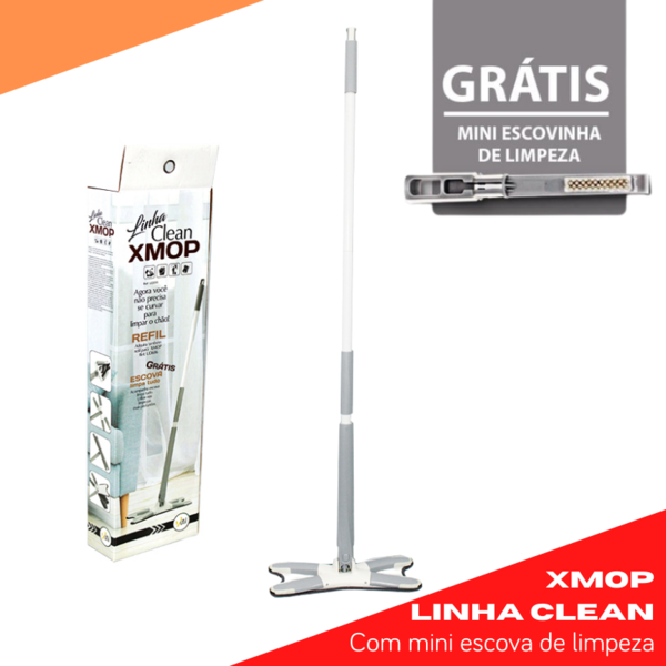 Mop Xmop Com Extrusão Linha Clean Com Escovinha De Limpeza