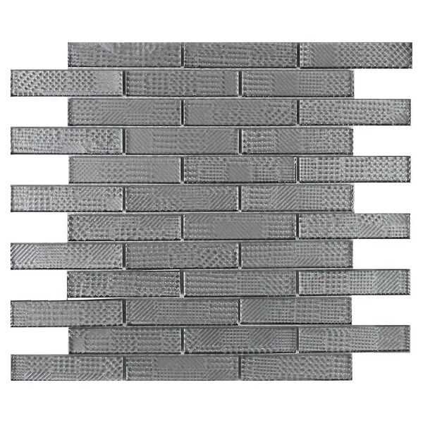 Mosaico De Vidro Touch Glass Silver 9,5x2 Placa 30x30cm - 131