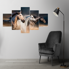 Mosaico Em 5 Peças Cavalos