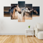 Mosaico Em 5 Peças Cavalos