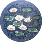 Mosaico Mandala Piso Nenufares De Monet Em Ceramica - 60 Cm