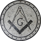 Mosaico Piso Esquadro E Compasso Piso Simbolo Maçom - 60 Cm