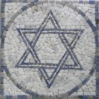 Mosaico Piso Estrela De David Nas Cores De Israel - 60 Cm