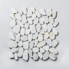 Mosaico Seixo SPZ49 Pedra Branca Puro Plano  30,5x30,5cm Glass Mosaic