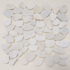 Mosaico Seixo SPZ49 Pedra Branca Puro Plano  30,5x30,5cm Glass Mosaic