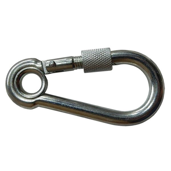 Mosquetão com Trava Roscada Aço Zincado 7x70mm até 180kg Carbografite