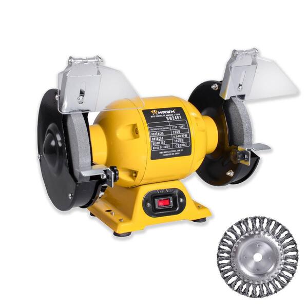 Moto Esmeril De Bancada 200w 2950 A 3540rpm + Disco De Aço Ha
