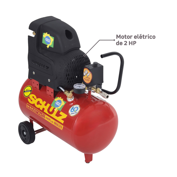 Motocompressor de Ar 25L 2HP 127V (110V) Schulz Absoluto Air Plus