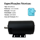 Motor Eletrico 4085 Trifasico 3,0 Cv P4 - 220/380v