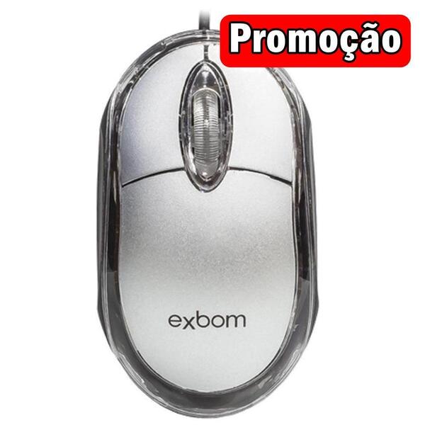 Mouse 1000dpi Usb Exbom Ms-10 Cinza *
