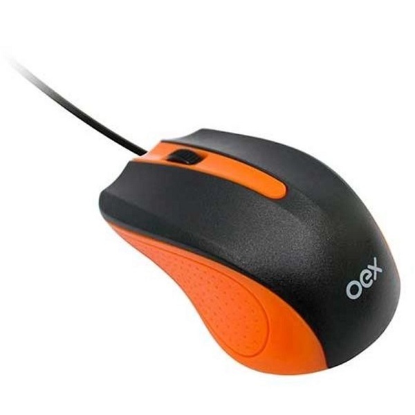 Mouse Com Fio 1000 Dpi Oex Ms100 - Laranja