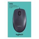Mouse Com Fio Usb Logitech M90 Com Design Ambidestro E Facili