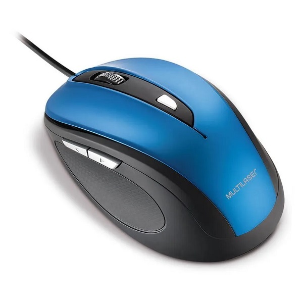 Mouse Comfort 6 Botoes Usb Azul E Preto Multilaser Mo244