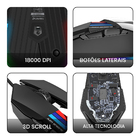 Mouse Gamer Firefly Dareu Usb Rgb Preto 18.000 Dpi