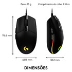 Mouse Gamer Logitech G203 Preto Lightsync Usb 910-005793-v