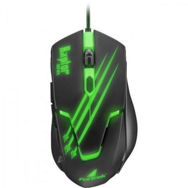 Mouse Gamer Usb Raptor Om-801 Preto/verde Fortrek