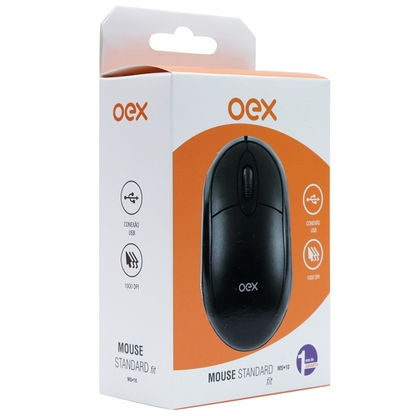 Mouse Optico Basico Standard Fit 1000dpi Oex Ms10