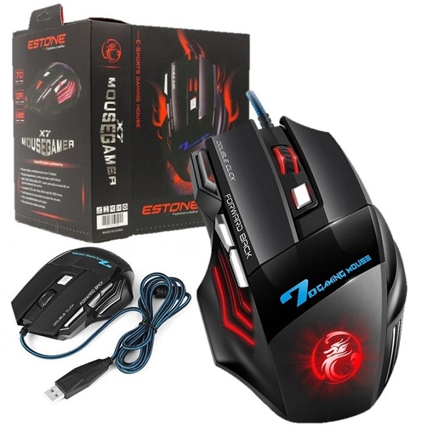 Mouse Óptico Jogos Gamer Usb Com Fio Do Computador X7