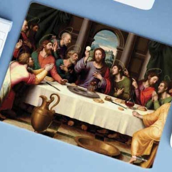 Mouse Pad Emborrachado Personalizado Grande Santa Ceia