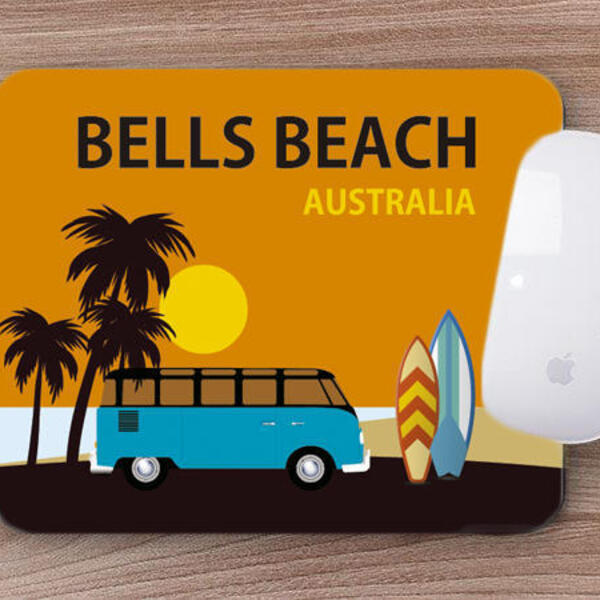 Mouse Pad Emborrachado Personalizado Surf Bells Beach