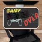 Mouse Pad Gamer Antiderrapante Preto Game Over - 40x68cm