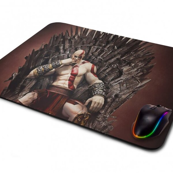 Mouse Pad Gamer God Of War Kratos Of Thrones