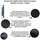 Mouse Pad Gamer Speed Grande 70x35cm Dragao De Fogo Exbom