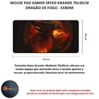 Mouse Pad Gamer Speed Grande 70x35cm Dragao De Fogo Exbom