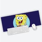 Mouse Pad Grande Gamer Bob Esponja Fundo Com Roxo