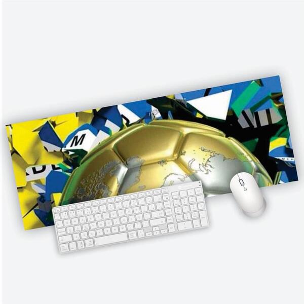 Mouse Pad Grande Gamer Bola Futebol Brasil