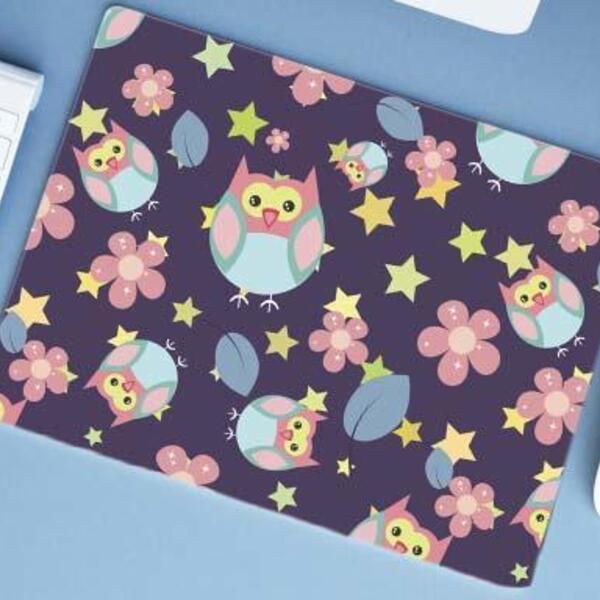 Mouse Pad Grande Infantil Crechê Corujas