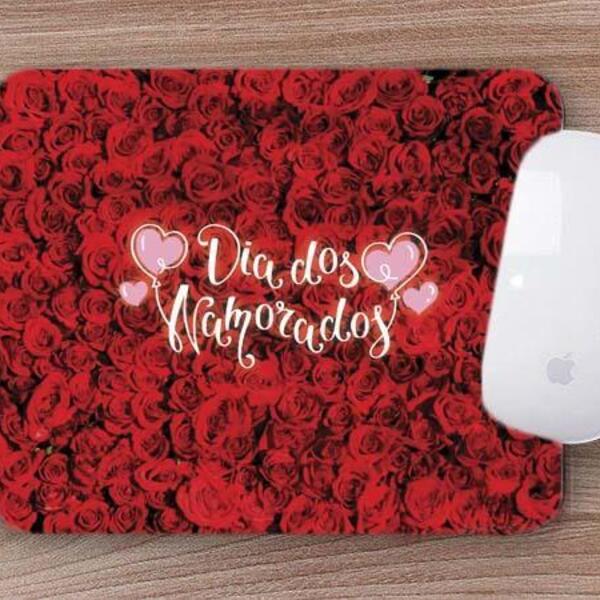 Mouse Pad Presente Rosas Dia Dos Namorados