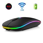 Mouse Recarregável Wireless Silencioso Rgb E-1200 Preto