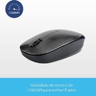 Mouse Sem Fio Multilaser 2.4 Ghz 1200 Dpi Preto Usb Mo251
