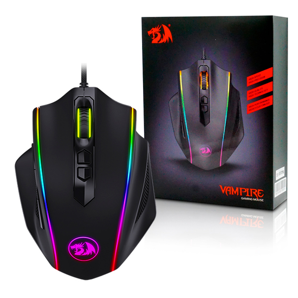 Mouse Usb Gamer 10000 Dpi 8 Botoes Vampire Preto Rgb M720-rgb
