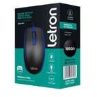 Mouse Usb Letron Office Duo Azul Ergonômico 3d
