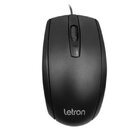 Mouse Usb Letron Office Duo Preto Ergonômico 3d