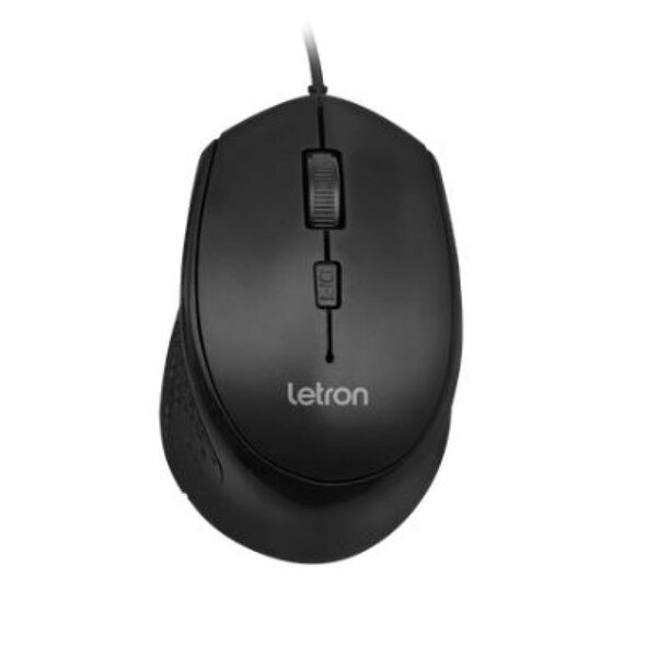 Mouse Usb Letron Office Job Preto 4d Ergonômico
