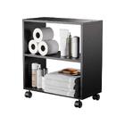 Móvel Organizador Multiuso Para Banheiro Com Rodinhas Preto