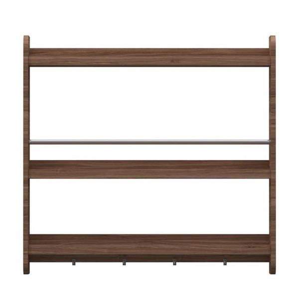 Móvel Parede Com Ganchos E Prateleiras Carvalho