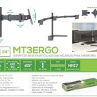 Mt 3 Ergo Suporte Para 03 Monitores Ate 27 Polegadas Cor: Pre